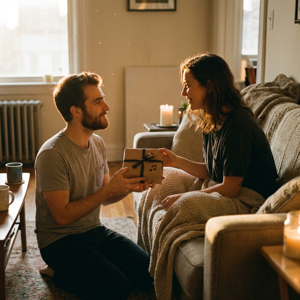 Idea de regalo para una declaración de amor con una canción personalizada